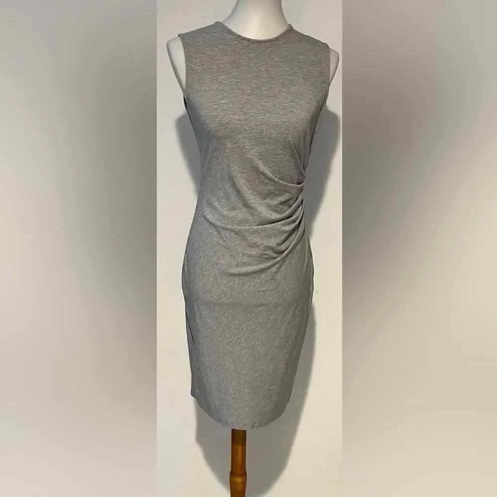 theory ruched sheath dress $315 Theory Shaylee Tailor Wool Sleeveless Ruched Sheath Short Dress Black  6/ 8